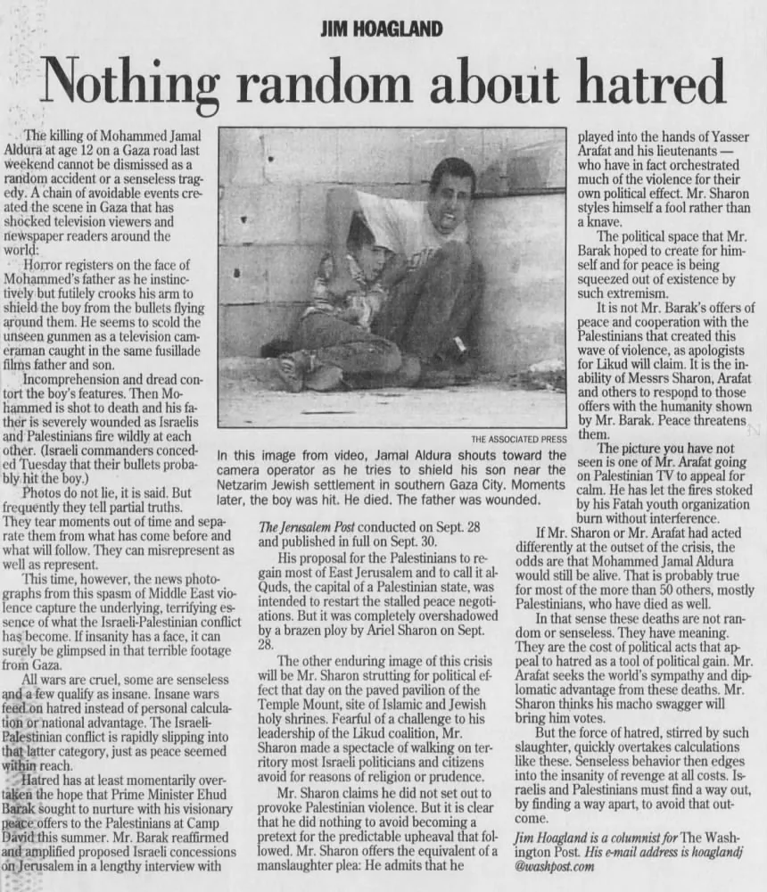 Nothing random about hatred — Palm Beach Post, 5 October 2000