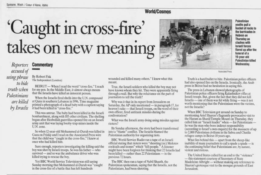 takes on new meaning &mdash; Spokesman Review, 6 October 2000