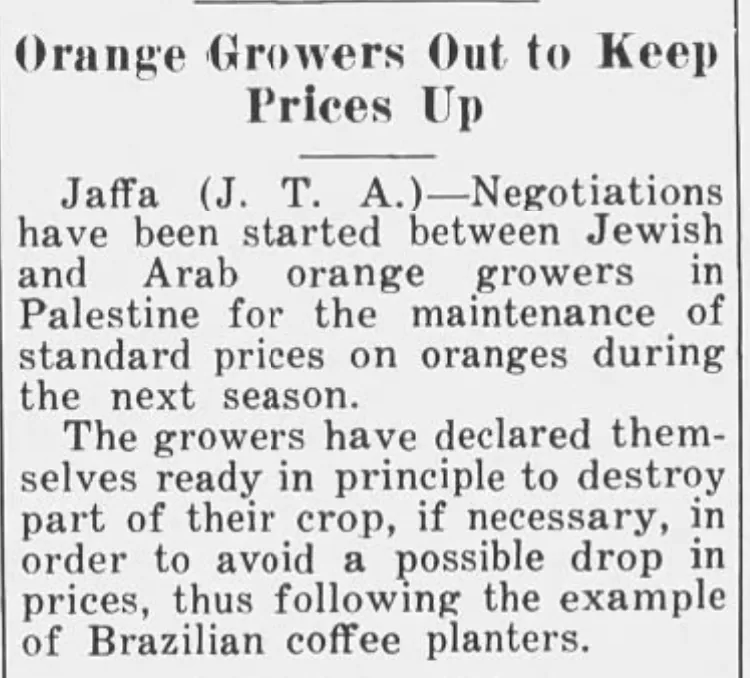 Orange Growers Out to Keep Prices Up — Buffalo Jewish Review, 7 June 1935