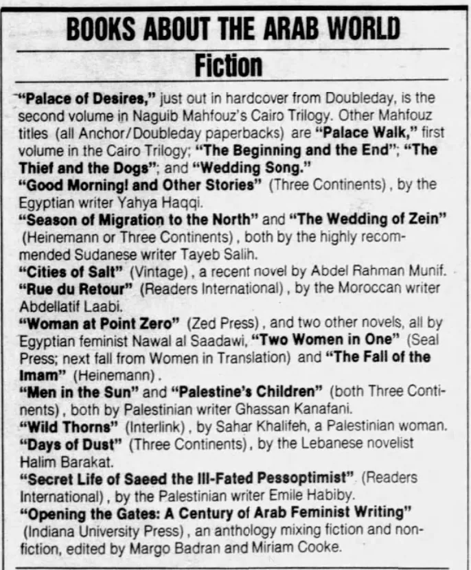 Books About the Arab World — Syracuse Herald Journal, 24 February 1991