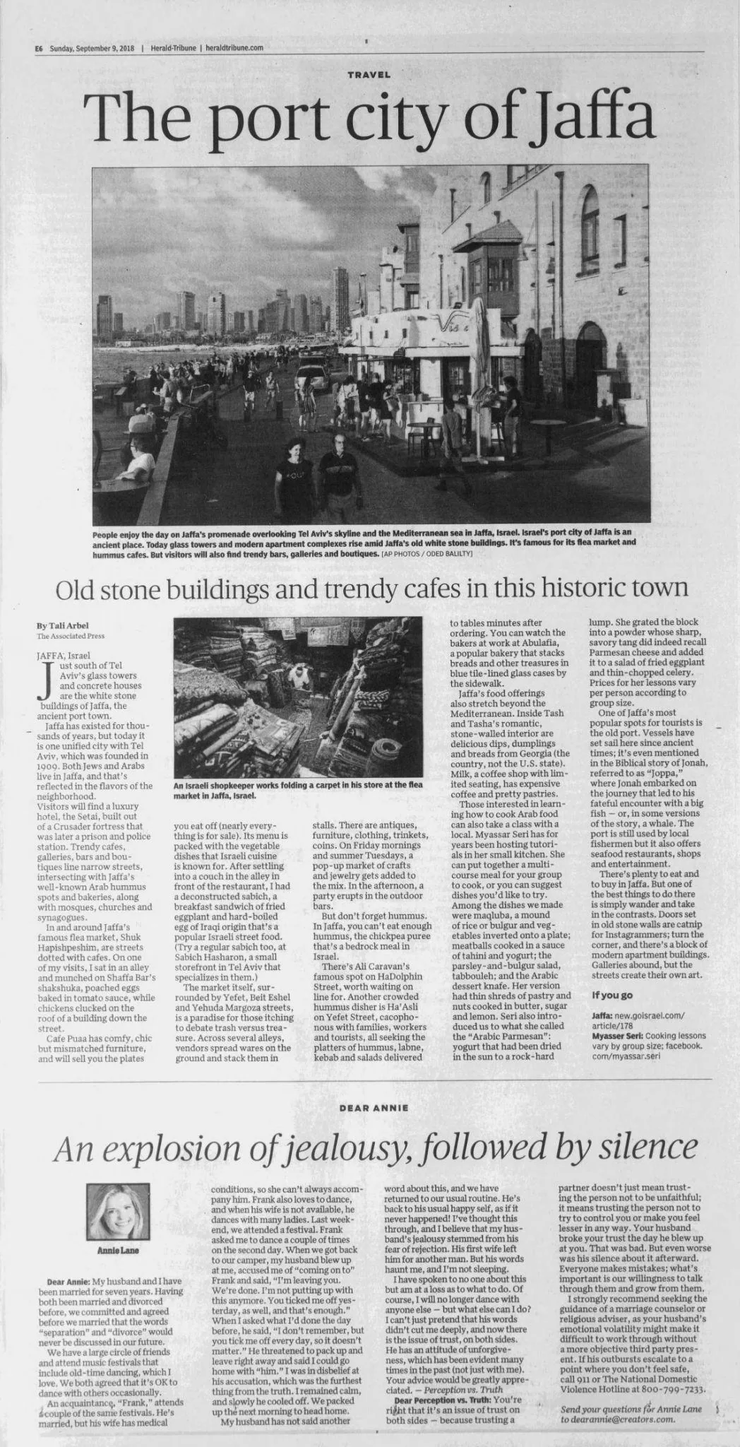 The port city of Jaffa — Sarasota Herald-Tribune, 9 September 2018