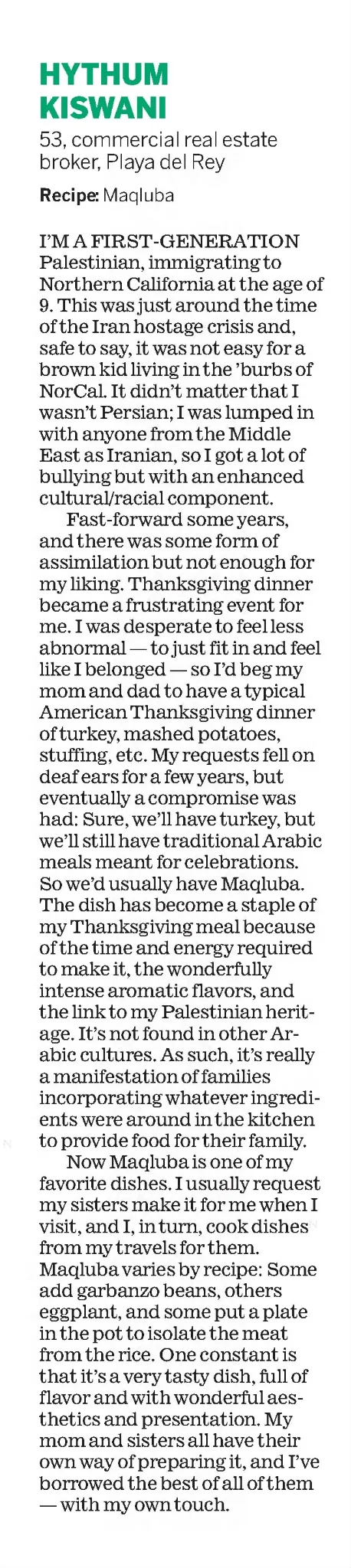 Hythum Kiswani — Los Angeles Times, 20 November 2022