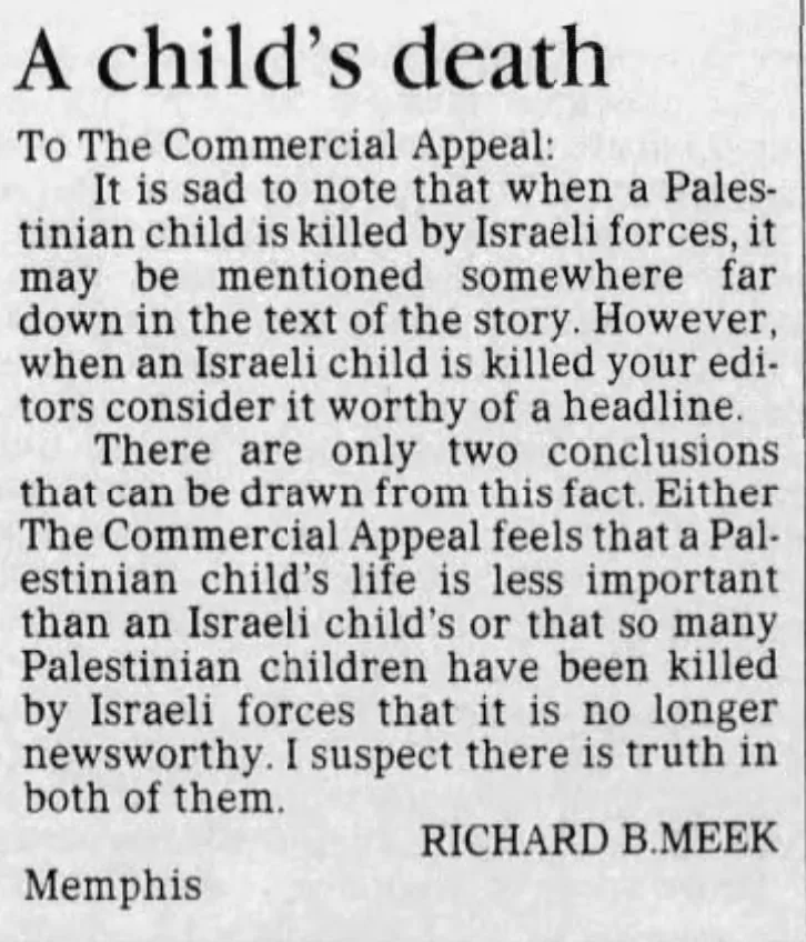 A child’s death &mdash; The Commercial Appeal, 15 November 1988