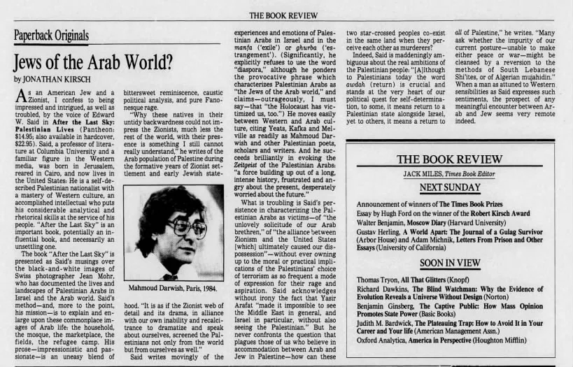 Jews of the Arab World? — Los Angeles Times, 2 November 1986