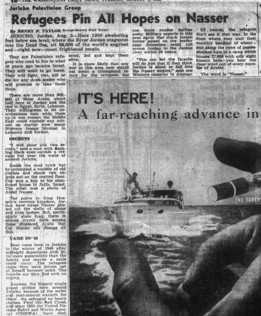 Refugees Pin All Hopes on Nasser &mdash; Washington Daily News