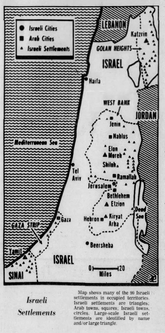 Israeli Settlements — The Times, 13 February 1978