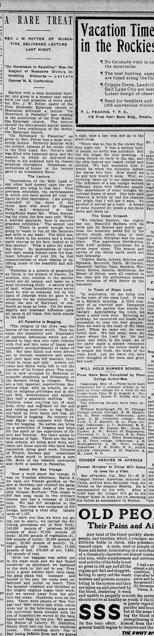 A Rare Treat — Ottumwa Semi-Weekly Courier, 18 May 1905
