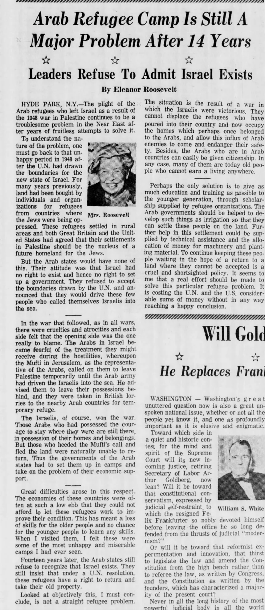 Arab Refugee Camp Is Still A Major Problem After 14 Years &mdash; Bristol Daily Courier, 4 September 1962
