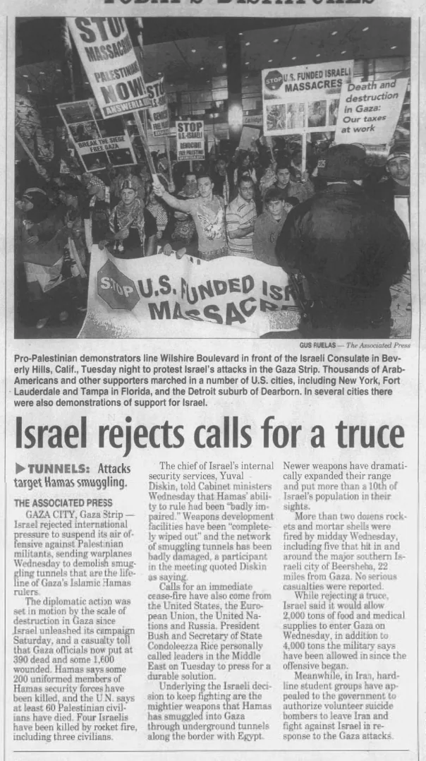 Israel rejects calls for a truce — The York Dispatch, 31 December 2008