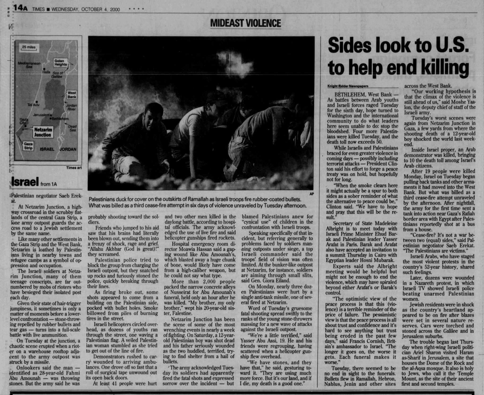 Mideast violence &mdash; St. Petersburg Times, 4 October 2000