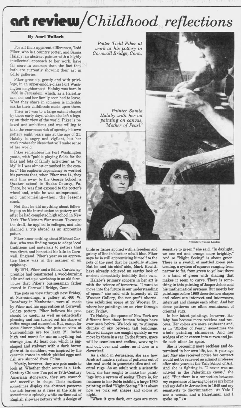 art review/Childhood reflections — Newsday, 12 March 1982