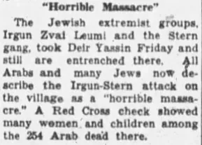"Horrible Massacre" — The Record Journal, 12 April 1948