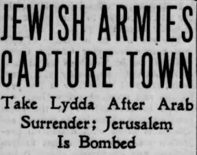 JEWISH ARMIES CAPTURE TOWN — Telegraph-Journal, 12 July 1948