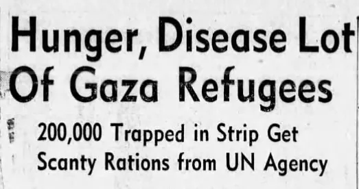 Hunger, Disease Lot Of Gaza Refugees — Vancouver Sun, 12 April 1957