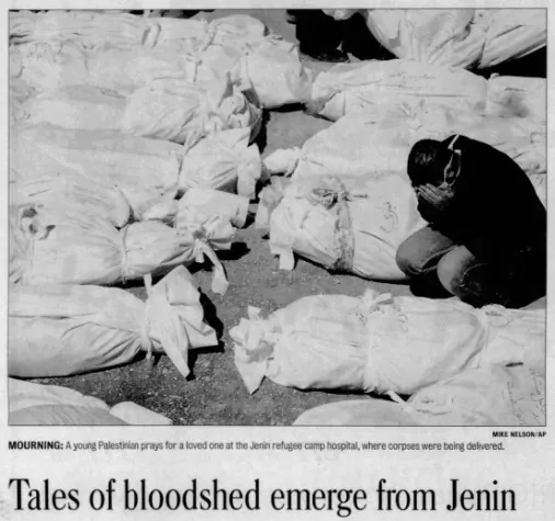 Tales of bloodshed emerge from Jenin — The Miami Herald, 20 April 2002