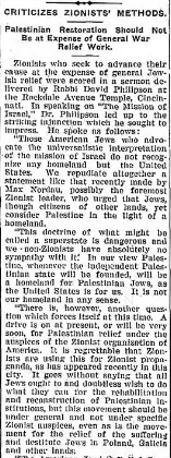 Criticizes Zionists' Methods — The American Israelite, 26 February 1920