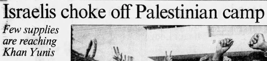 Israelis choke off Palestinian camp — Toronto Star, 12 January 1988