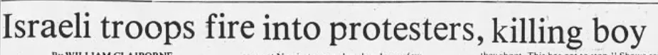 Israeli troops fire into protesters, killing boy &mdash; Bryan College Station Eagle, 14 April 1982