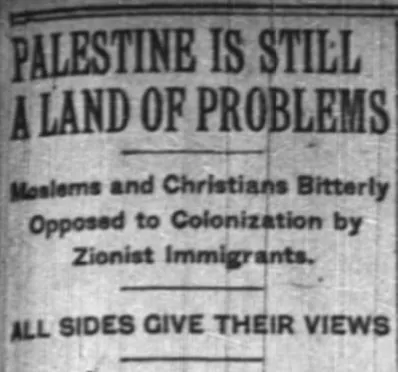 PALESTINE IS STILL A LAND OF PROBLEMS — The New York Times, 10 July 1921