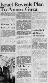 Israel Reveals Plan To Annex Gaza — Guam Daily News, 7 July 1967