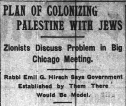 PLAN OF COLONIZING PALESTINE WITH JEWS — The New York Times, 6 January 1902