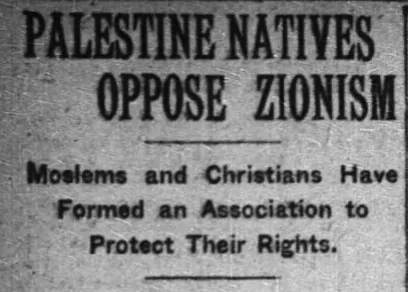 PALESTINE NATIVES OPPOSE ZIONISM — The New York Times, 8 May 1921