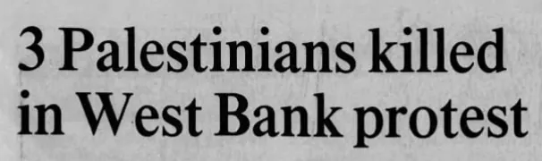 3 Palestinians killed in West Bank protest &mdash; The Turlock Journal, 12 May 2001