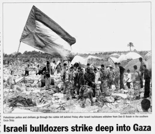Israeli bulldozers strike deep into Gaza — Anchorage Daily News, 12 May 2001