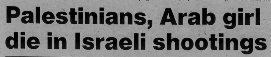 Palestinians, Arab girl die in Israeli shootings — Stuart News, 3 December 1989