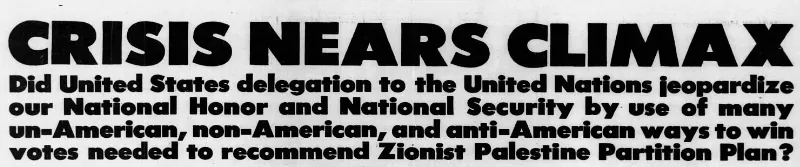 CRISIS NEARS CLIMAX — Chicago Tribune, 9 February 1948