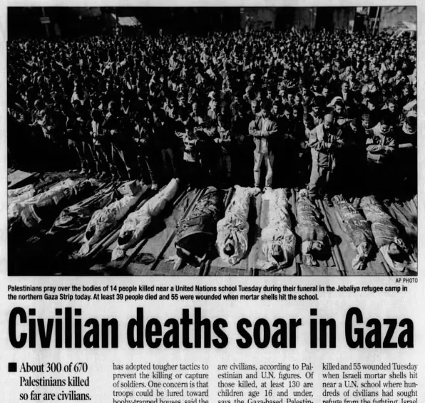 Civilian deaths soar in Gaza — The Courier, 7 January 2009