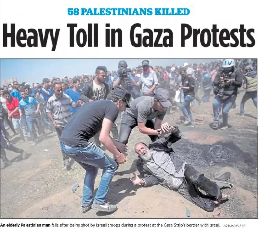 Heavy Toll in Gaza Protests — The Philadelphia Inquirer, 15 May 2018
