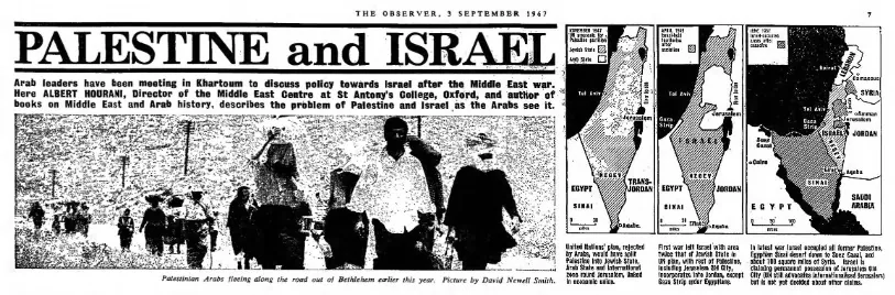 PALESTINE and ISRAEL — The Observer, 3 September 1967