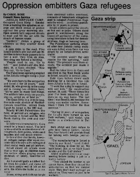 Oppression embitters Gaza refugees — The News Star, December 1988