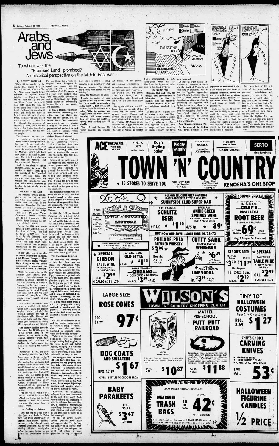 Arabs and Jews: To whom was the "Promised Land" promised? — Kenosha News, 26 October 1973