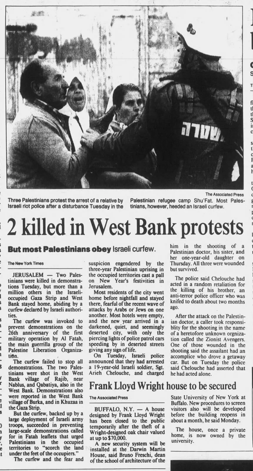 Israeli police &mdash; The Kansas City Star, 2 January 1991