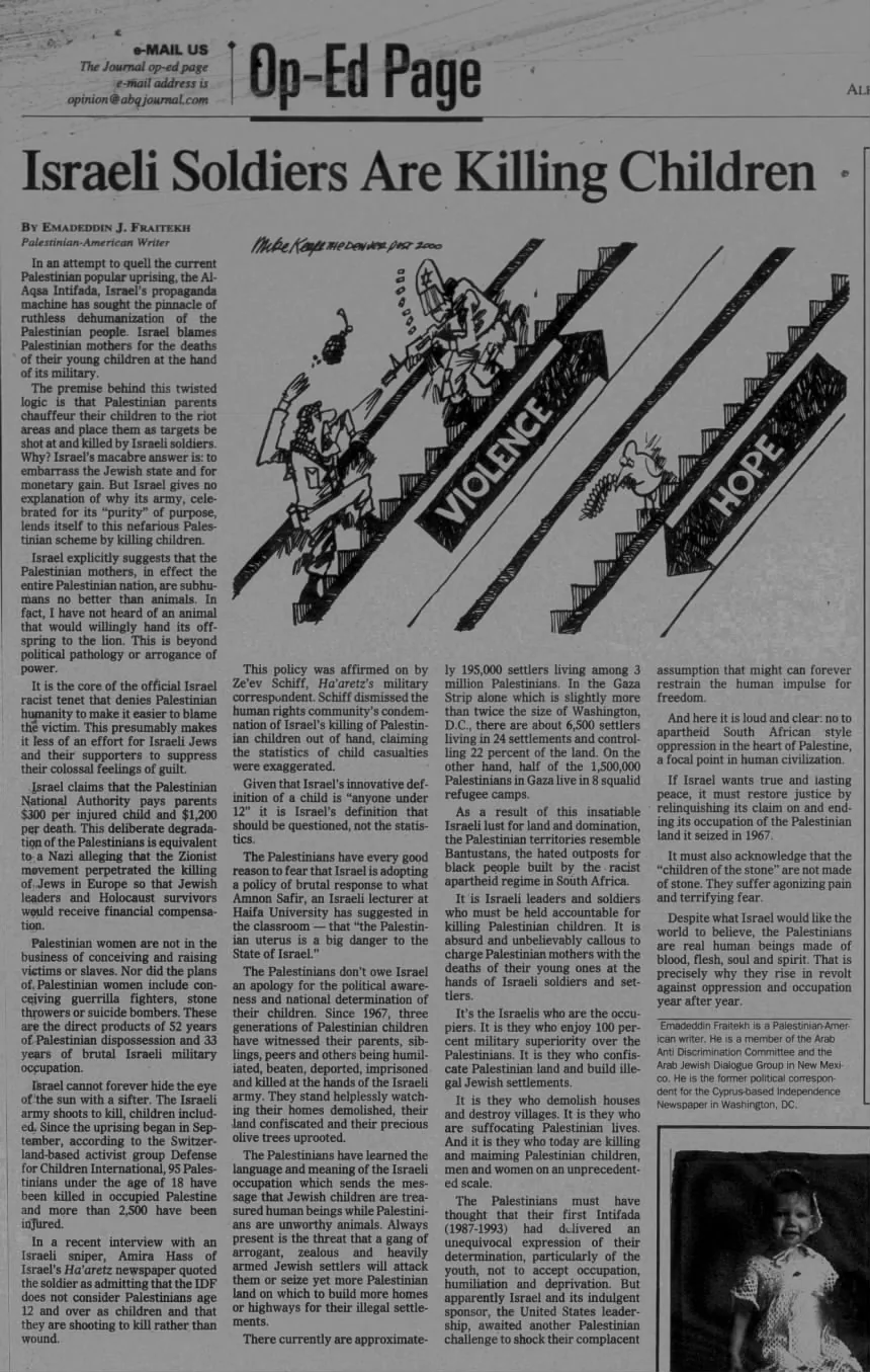 Violence and hope — Albuquerque Journal, 12 December 2000