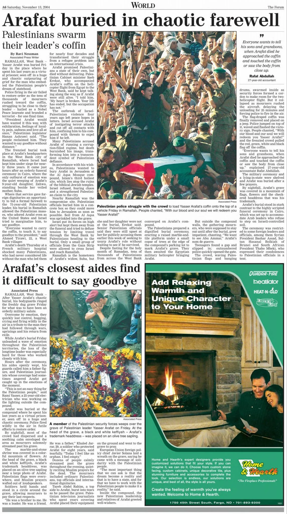 Arafat buried in chaotic farewell — The Forum, 13 November 2004