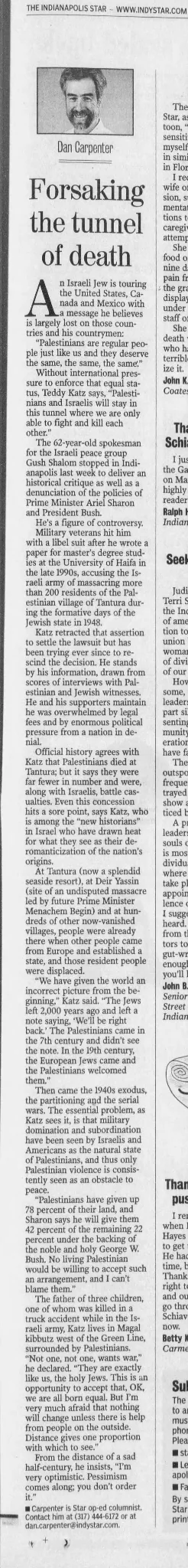 Forsaking the tunnel of death — Indianapolis Star, 30 March 2005