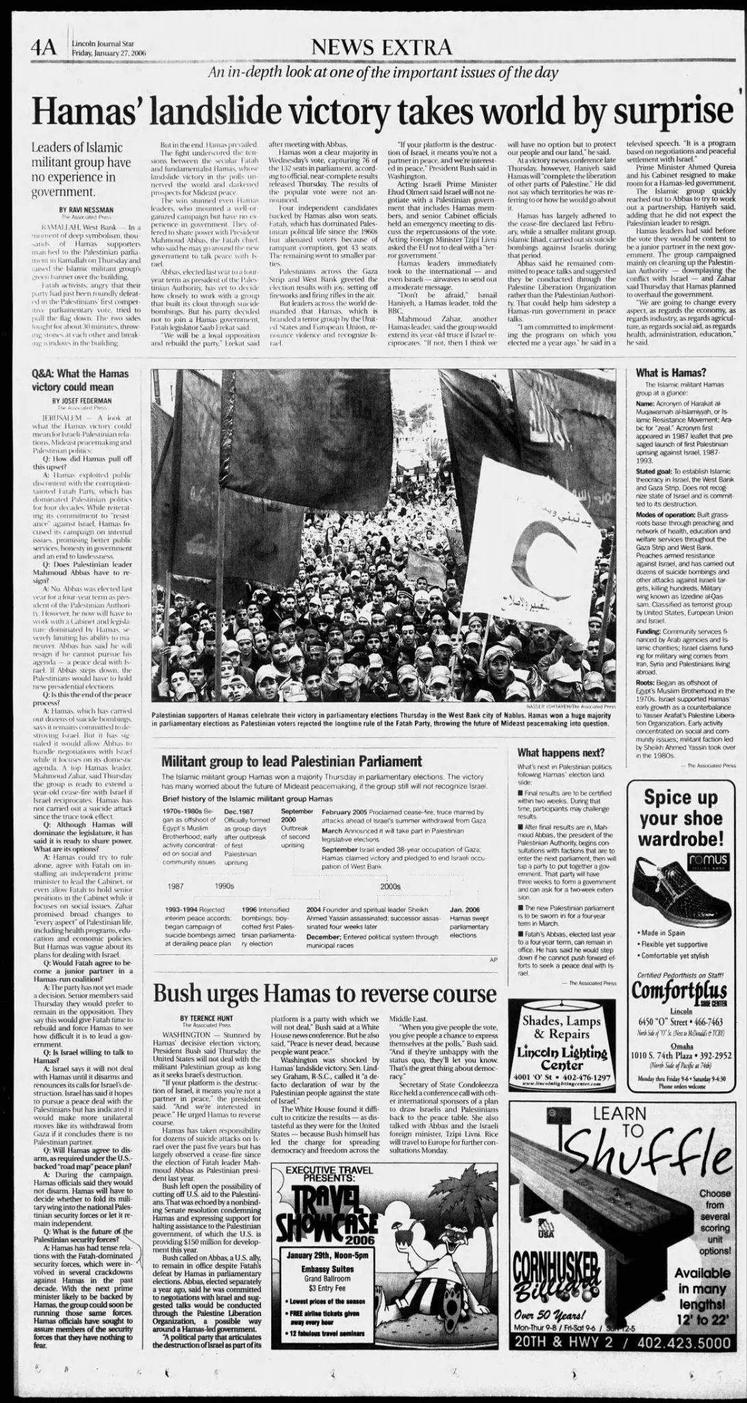 Hamas’ landslide victory takes world by surprise &mdash; Lincoln Journal Star, 27 January 2006