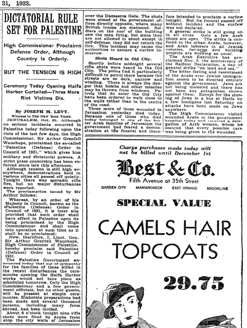 Dictatorial Rule &mdash; The New York Times, 31 October 1933