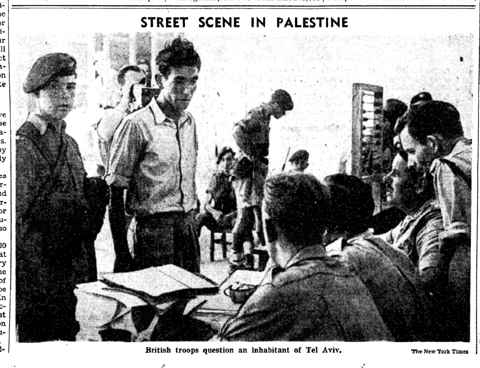 STREET SCENE IN PALESTINE &mdash; The New York Times, 11 August 1946