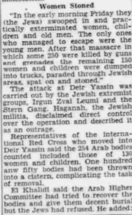 Women Stoned — Press of Atlantic City, 12 April 1948