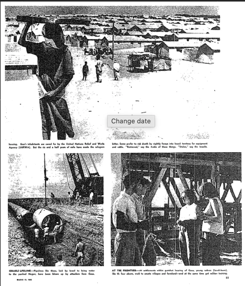 Gaza: six and a half years of exile &mdash; New York Times, 13 March 1955