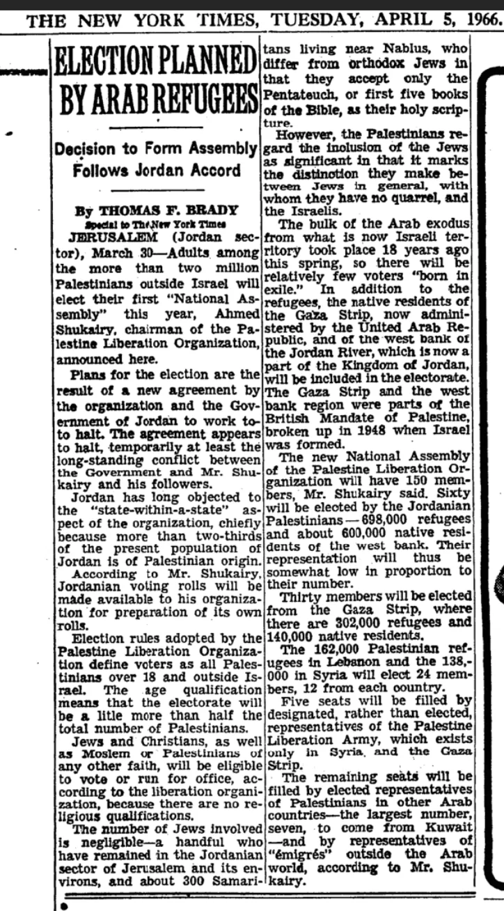 Election Planned &mdash; The New York Times, 5 April 1966