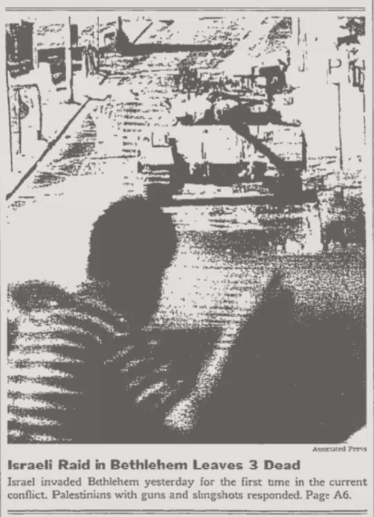 Israeli Raid in Bethlehem Leaves 3 Dead &mdash; The New York Times, 20 October 2001
