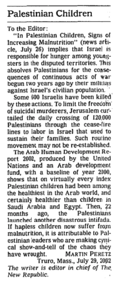Palestinian Children &mdash; The New York Times, 31 July 2002