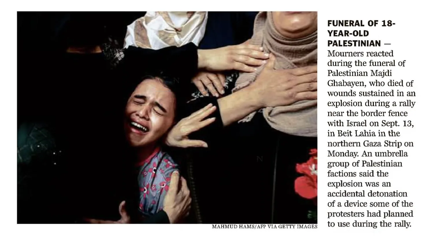 Mourners carry the body of Majdi Ghabayen — The Boston Globe, 26 September 2023