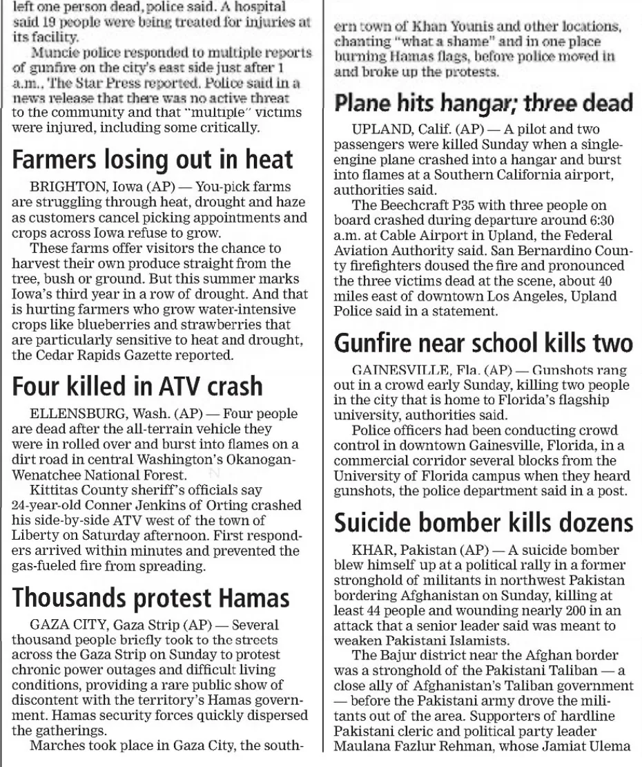 Thousands protest Hamas — The Press-Enterprise, 31 July 2023