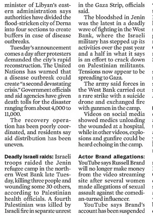 Deadly Israeli raids: 4 Palestinians killed in West Bank and Gaza — South Florida Sun Sentinel, 20 September 2023